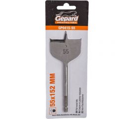 Сверло перьевое по дереву 55x152 мм Gepard GP0415-55 