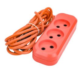 Сетевой удлинитель МПП УДЛИНИТЕЛЬ У-3-3, 1300 Вт, 6А, 3гнезда, 3 м, без заземления, оранжевый, ПВС, 2x0,75 999000000003701 
