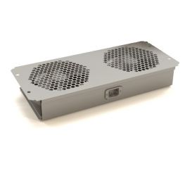 Потолочный модуль с 2-мя вентиляторами Hyperline для установки в шкафы серий TTB, TTR, TWB, TWL, цвет серый (RAL 7035) 451715 