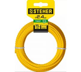 Леска для триммера (2.4 мм; 15 м; витой квадрат) STEHER 75020-2.4 