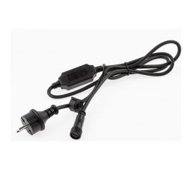 Шнур питания для подключения гирлянд ЭРА, IP65, 1,5 м, черный, каучук, 2А, 450Вт, 220В Б0051880 