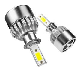 Светодиодные лампы LED для авто LEDZILLA C6 H3 18Вт 12В лампочки для автомобилей в фары, комплект 2шт C6-H3 