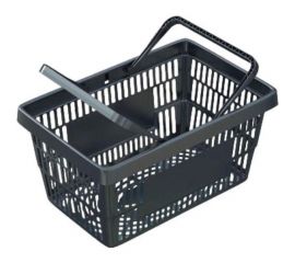 Покупательская корзина ООО Комус EVR_ROCK пластик усиленный, с 2 пластиковыми ручками, 20 л, черный 1715106 