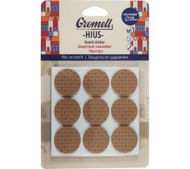 Защитные наклейки GROMELL Hius, 18 шт., материал eva, коричневые, круглые, 25 мм 77M10894 