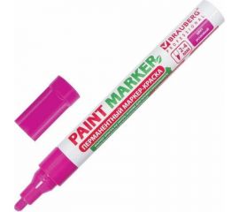 Лаковый маркер-краска BRAUBERG paint marker 4 мм, розовый, без ксилола, без запаха 151436 