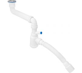 Сифон со смещением для выпуска MasterProf 48-52 мм, 1.1/2""х40 с нерж.решеткой, гофротрубой 40x40/50, дополнительным патрубком с отводом для с/м ИС.110635 