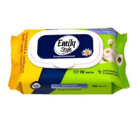 Влажная туалетная бумага Emily Style растворяющаяся, 72 шт 218425 