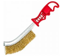 Щетка по металлу BEOROL латунная, пластиковая ручка, витая проволока 245316 