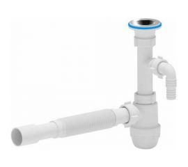 Сифон для умывальника АНИ Пласт бутылочный 1 1/4х32, гофрированный 32х32/40 отв нерж/сетка BM1315 025-1143 