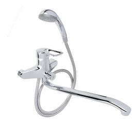 Смеситель для ванны RAIN Атриа, длинный излив 40 см., картридж 40 мм., с комплектом для душа 561-278 