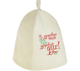 Банная шапка с вышивкой Добропаровъ В здоровом теле здоровый дух 2822342 