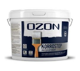 Грунтовочная краска OZON ВД-АК 155С KORROSTOP по металлу, прозрачная, 9 л, 10 кг ВД-АК-155С-10 