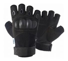 Тактические перчатки без пальцев Ifrit KRATOS замша/нейлон/пластик, черный, р.L Рук-602-L 