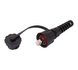 Индустриальный коннектор NIKOMAX RJ45/8P8C категория 6, 50мкд, экранированный, IP67, черный NMC-RJ88RA50SE3-IS-BK 