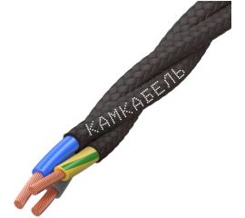 Ретро-провод Камкабель КГВс 3х1,5 мм 20 м черный 231ЯL30F)5000Е00020М 