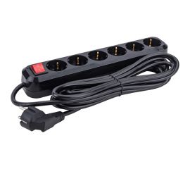 Сетевой фильтр 5bites 5м, 6 розеток, 16A, черный SP6B-350 