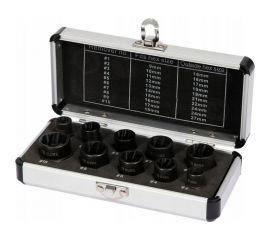 Набор головок для поврежденных болтов и гаек 10 предметов YATO YT-06031 