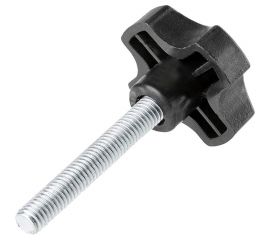 Ручка-барашек Tech-Krep пластик, D42, с резьбовым штифтом М8x35, чёрный 144192 