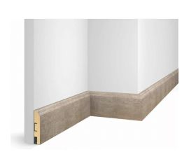 Плинтус COSCA DECOR WP07 экошпон, дуб серо-коричневый, 80x16x2400 мм, МДФ СПБ103725 