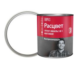 Грунт-эмаль Расцвет быстросохнущая, матовая, белая, 2.7 кг 82692 