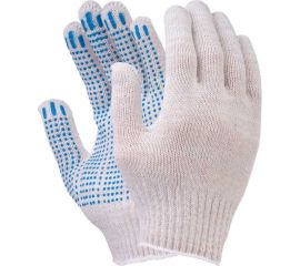 Перчатки FORT х/б с ПВХ белые, 10 класс, 5 нитей 501448214 