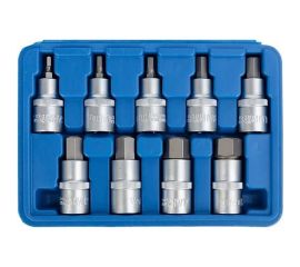 Набор головок 1/2"" DR со вставкой шестигранной, длина 55 мм, 9 предметов VERTUL VR50193 