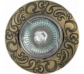 Встраиваемый светильник De Fran MR16 зеленое античное золото, FT 182AK GAB 