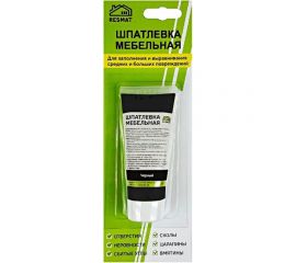 Мебельная шпатлевка Resmat цвет черный, 55 г, блистер арт. 2427 