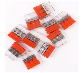 Строительно-монтажная клемма Volsten V02-9w-2273-203 (СМК, с пастой cu/pb 3 провода до 2,5 мм, 32А, 450 В, 10 шт) 15238 