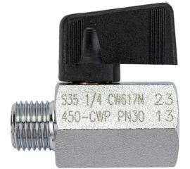 Шаровой кран RUB серия NAPOLI (S.35), 1/4 DN10 PN30, ВР-НР, флажок S35BM0 