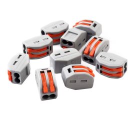 Строительно-монтажная клемма Volsten V02-9w-222-412 (СМК, 2 провода до 4 мм, 32А, 450 В, 10 шт., серый.) 15218 