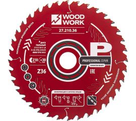 Диск пильный 210x30x1.8/1.2 мм, A=18° ATB + 8 SHEAR, Z=36 WOODWORK 27.210.36 