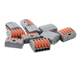 Строительно-монтажная клемма Volsten V02-9w-222-415 (СМК, 5 проводов до 4 мм, 32А, 450 В, 10 шт., серый.) 15221 