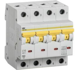 Автоматический выключатель IEK ВА47-60M 4Р 10А 6кА С MVA31-4-010-C 
