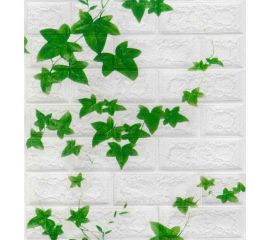 Самоклеящиеся 3D панели Центурион 500x550x3 мм Белый кирпич плющ 83406 