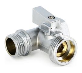 Шаровой кран Uni-Fitt ННВ 1/2"" x 3/4"" х 1/2"", проходной, для стиральных машин, флажок, хром 182C2320 