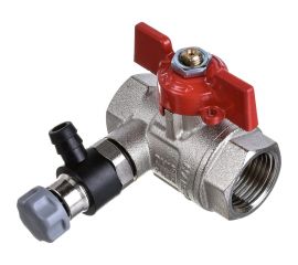 Шаровой кран Uni-Fitt ВВ 1/2"", с дренажным вентилем, заглушка 1/4"", бабочка 115T2000 