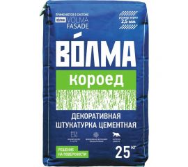 Декоративная штукатурка Волма Короед серый, 2,5 мм, 25 кг 30001608 