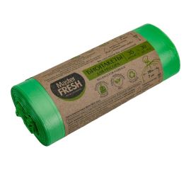Пакеты биоразлагаемые салатовые для мусора 30 шт, 35 л, 7 мкм MASTER FRESH 218374 