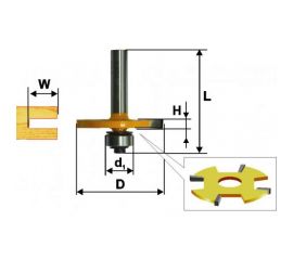 Фреза кромочная фальцевая (50.8х4 мм; хвостовик 8 мм) Энкор 46348 