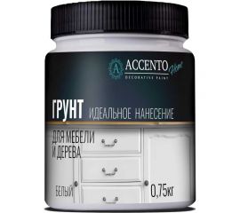 Грунт для мебели и дерева AccentO Home белый, 0,75кг 34329 