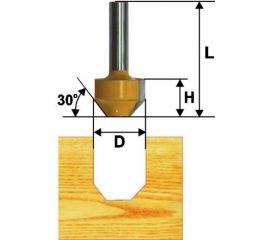 Фреза пазовая фасонная (11.9х13 мм; 30°; хвостовик 8 мм) по дереву Энкор 10512 