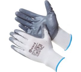 Нейлоновые перчатки нитриловым покрытием Gward Nitro белые с серым, р. XL 12 N2002C/XL 