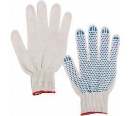 Хлопчатобумажные перчатки ЛАЙМА Комплект 300 пар, 7.5 класс, 46-48 г, 166 текс, ПВХ точка 600994 