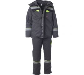 Зимний костюм с брюками ФАКЕЛ Корвет СОП, темно-серый/черный/лимонный, р. 48-50; 170-176 87491483.003 