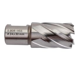 Сверло корончатое HSS по металлу (24х30/63 мм; Weldon 19) D.BOR CD-HSS-030-024-W 