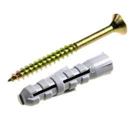 Саморез Невский Крепеж шуж 5,0x70 мм, потайная головка + дюбель 4-распорный нейлон, 8x65 мм, 4 шт. пакет нк 818723 