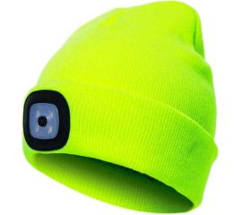 Шапка с фонарем КОСМОС желтая, универсальный размер, съемный фонарь, 3 уровня яркости KOCHat_w 