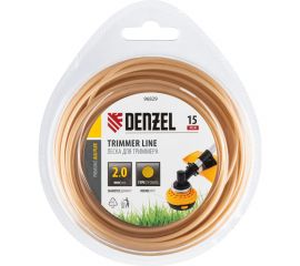 Леска армированная алюминием для триммера ALUFLEX 2 мм, 15 м, блистер, круглая Denzel 96829 