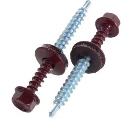 Кровельный саморез Качественный КРЕПЕЖ красное вино RAL 3005, 4.8х51 мм, 55 шт 0300133 КЧ 